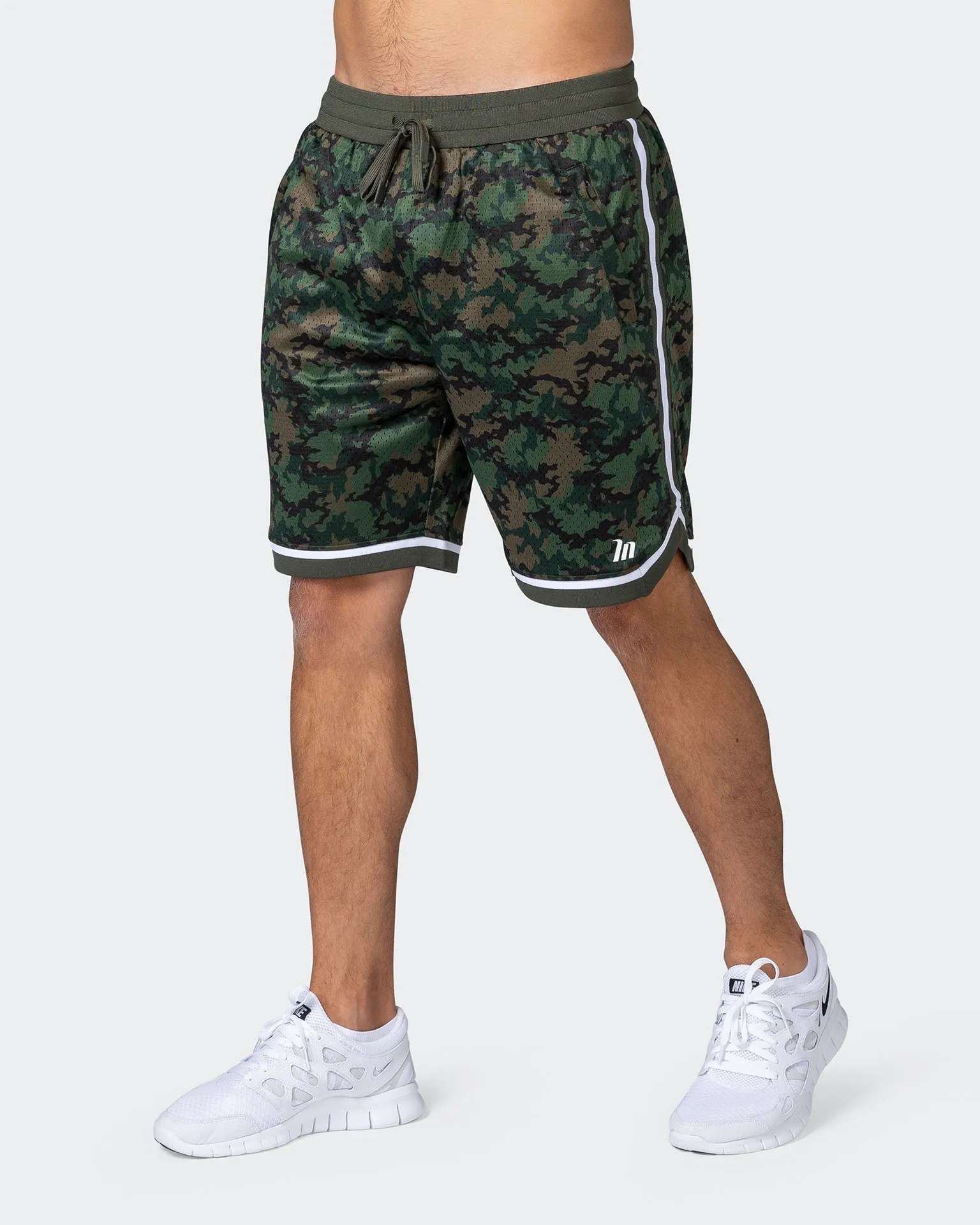 8" Basketball Shorts - Dark Khaki Camo Print