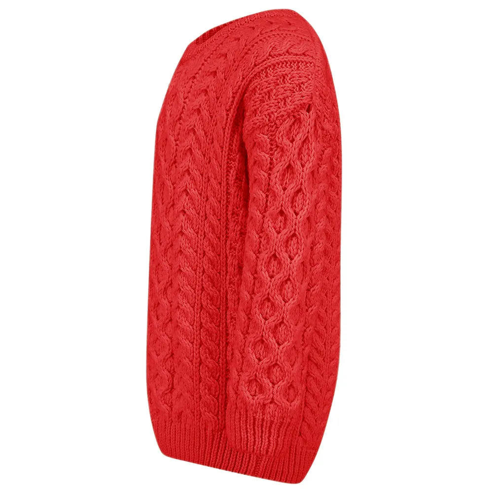 Cadogan Supersoft Merino Girls Sweater - Coral