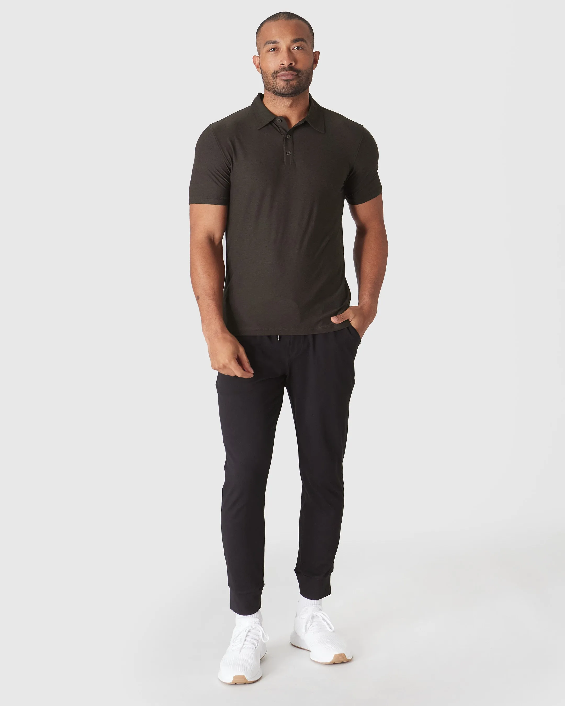Dark Heather Cocoa Active Polo 2.0