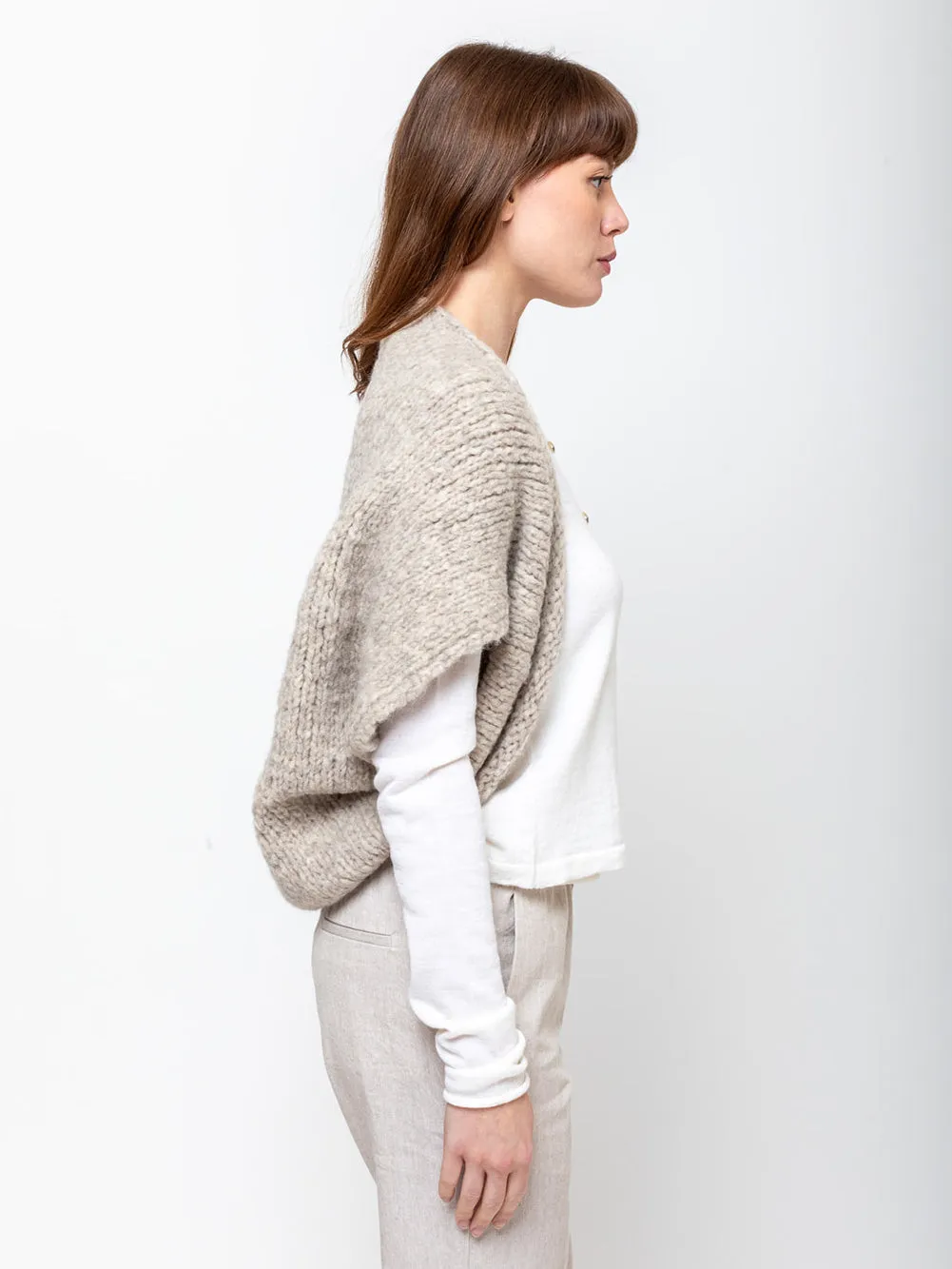 Handknit Shrug - Pebble
