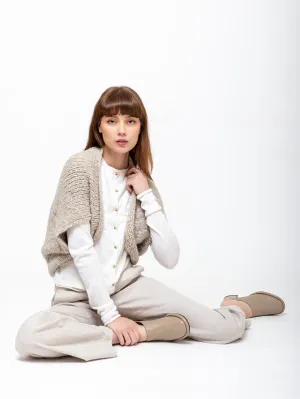 Handknit Shrug - Pebble