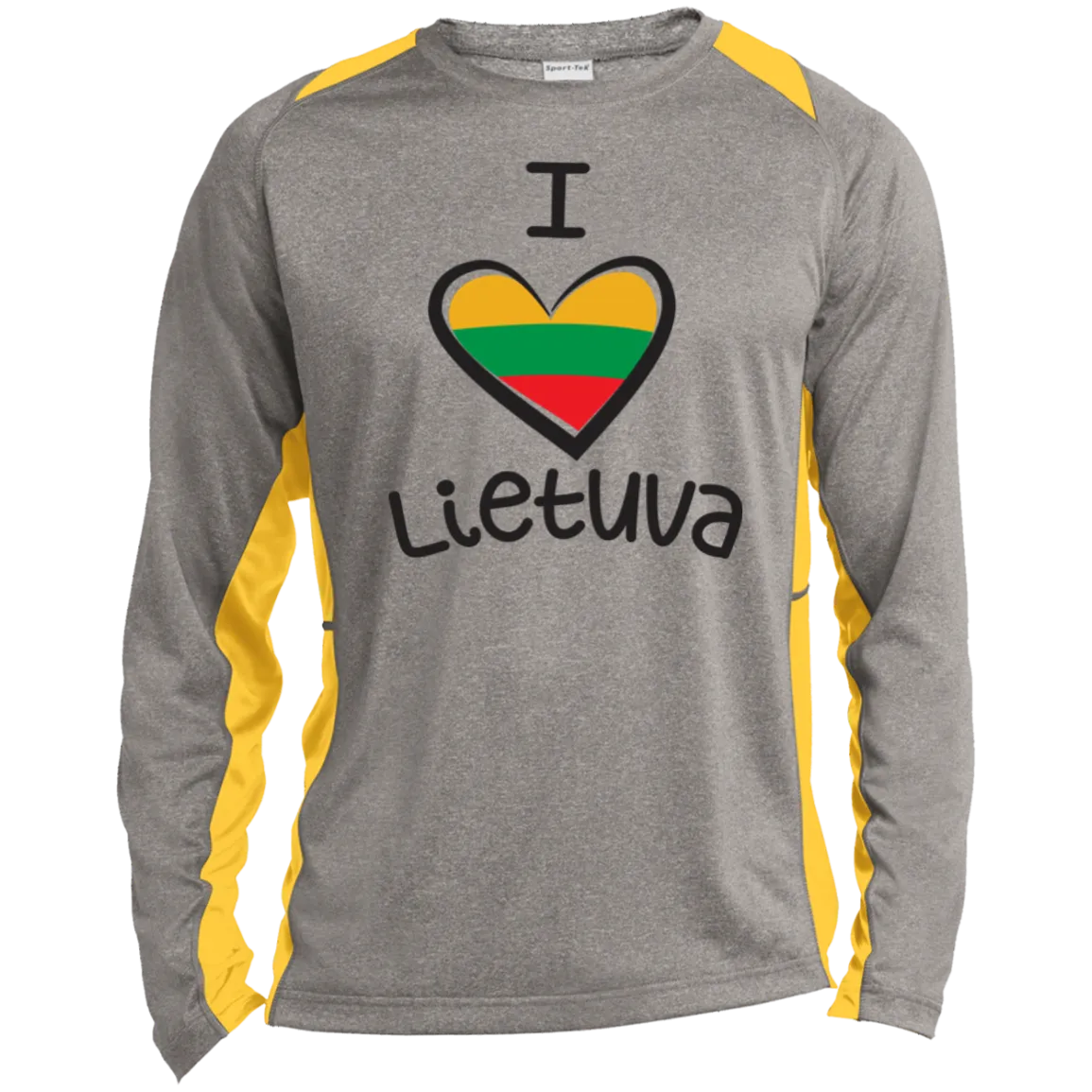 I Love Lietuva - Men's Long Sleeve Colorblock Activewear Performance T
