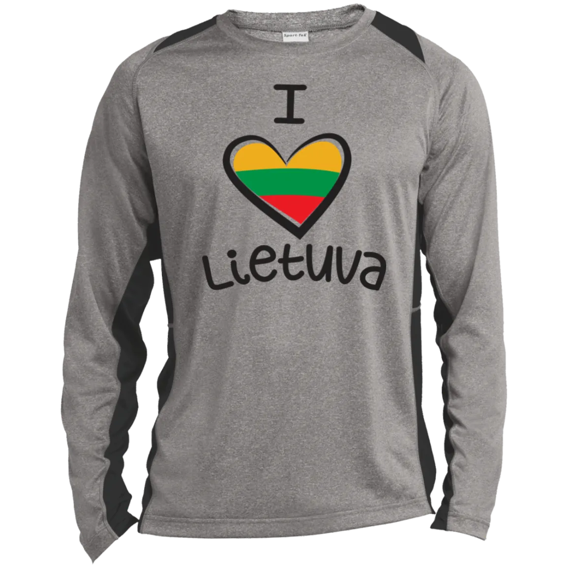 I Love Lietuva - Men's Long Sleeve Colorblock Activewear Performance T