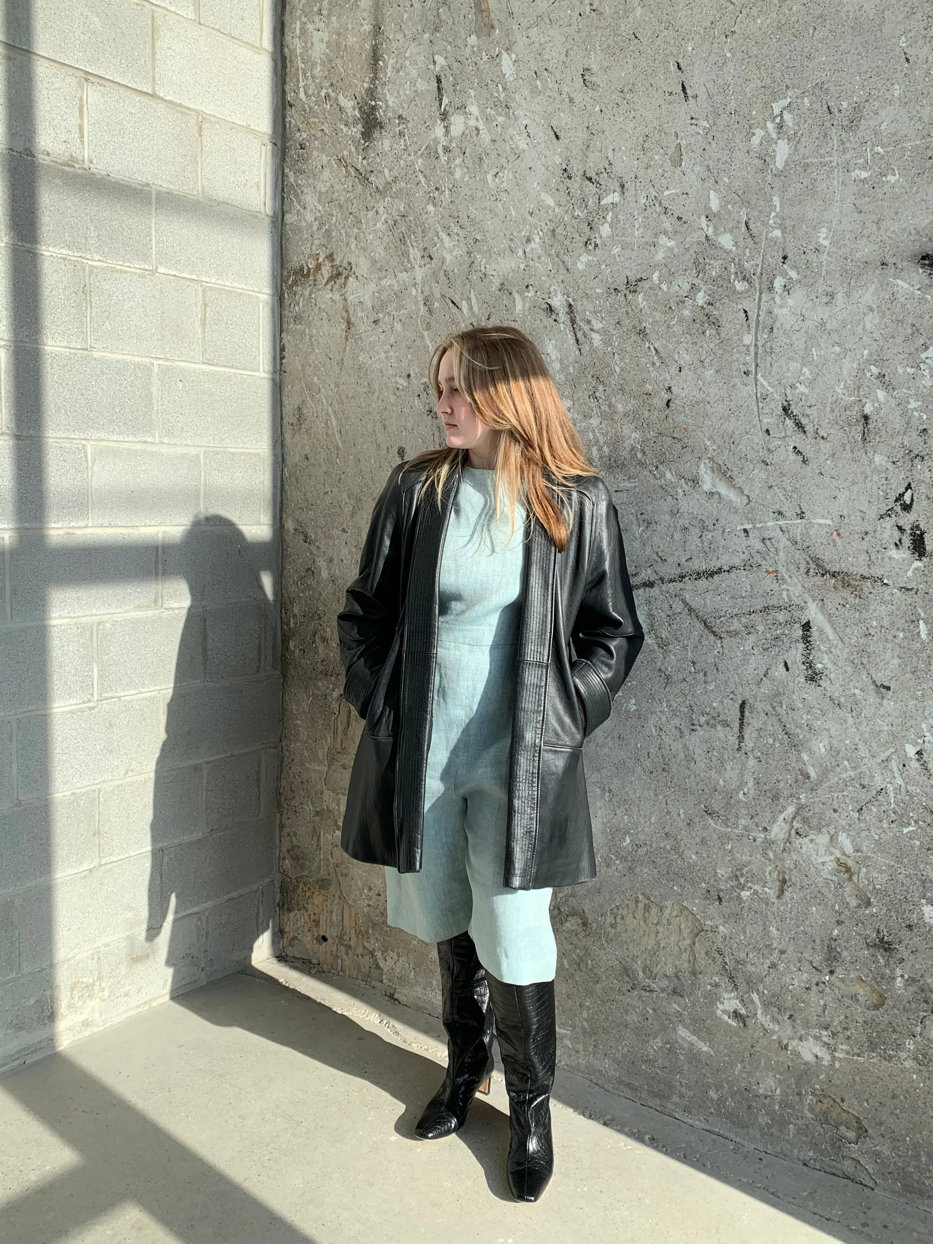 leather robe coat