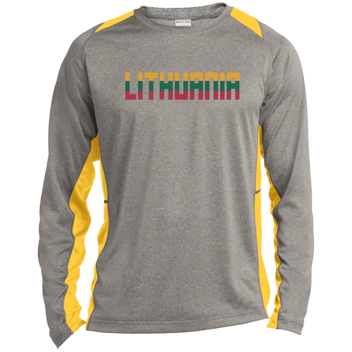 Lithuania - Men's Long Sleeve Colorblock Activewear Performance T
