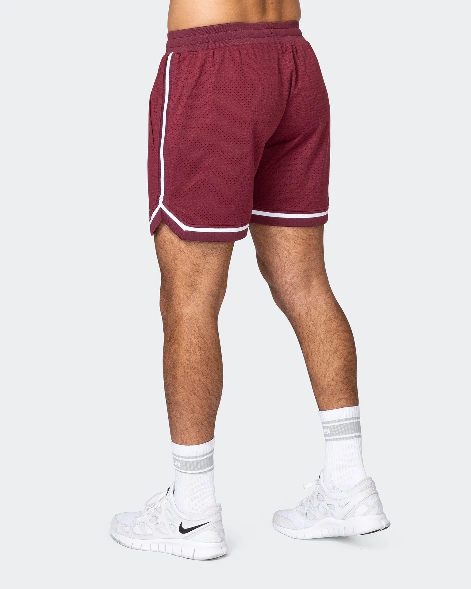 Mens 5" Basketball Shorts - Wine