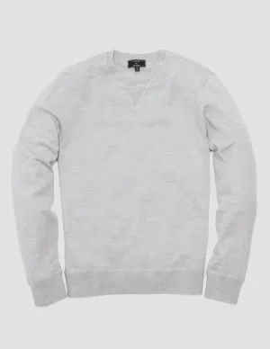 Merino Wool Crewneck Sweater in Pearl Grey