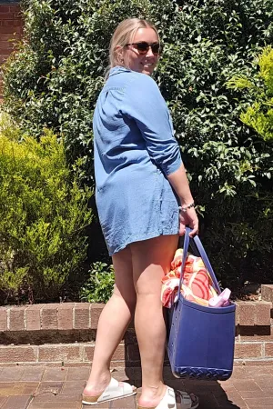 Pop Over Shirt Dress - Chambray