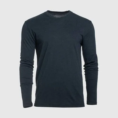 True Classic Crew Neck Long Sleeve T-Shirt in Navy