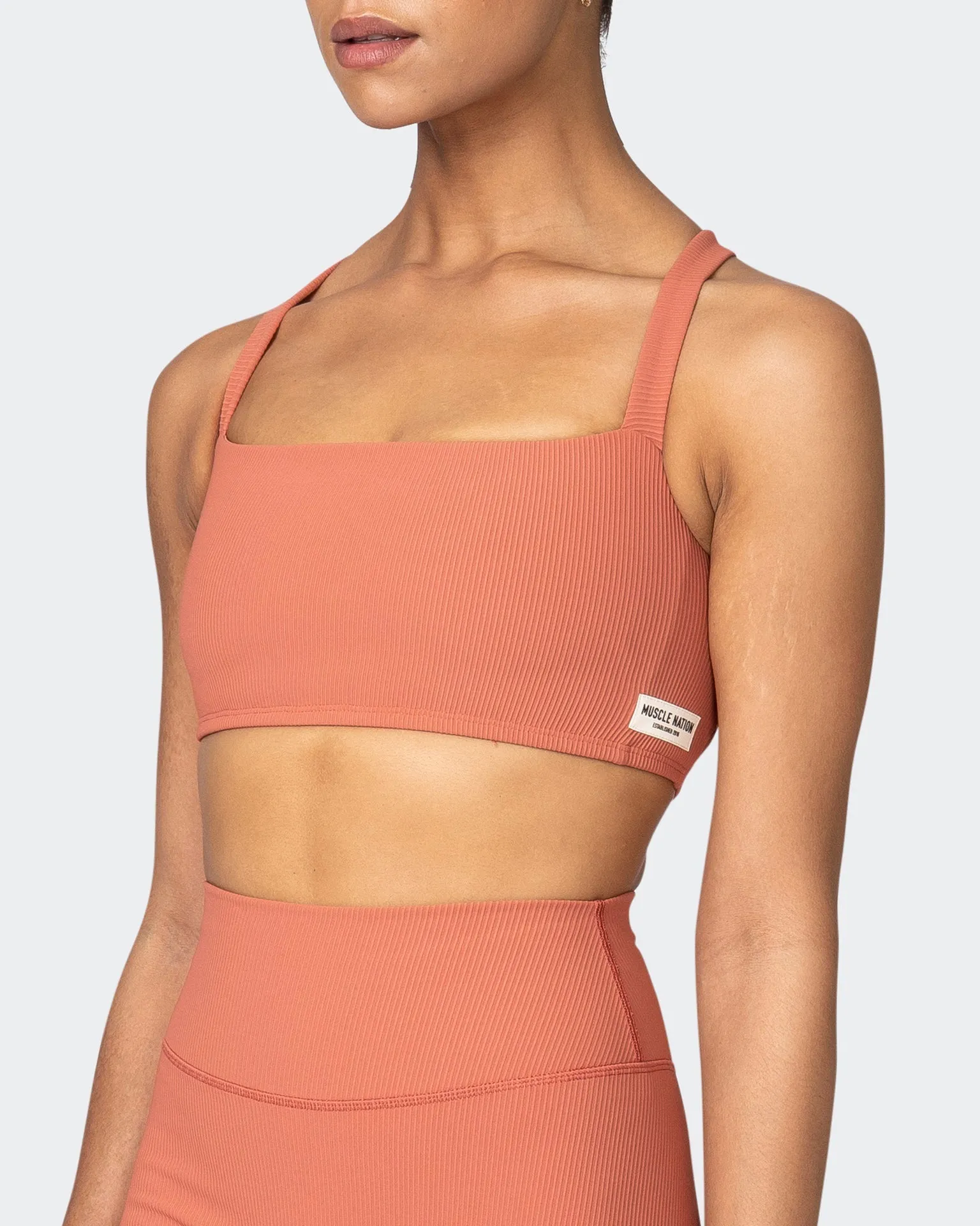 Twist Rib Bra - Burnt Sienna Everyday Support