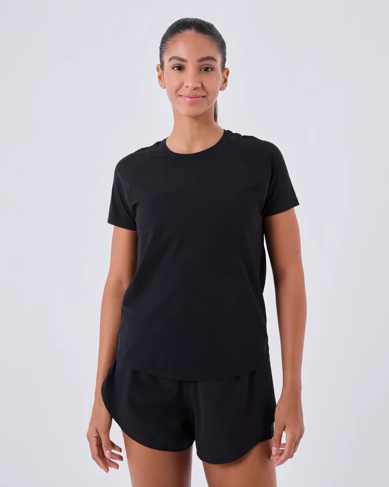 Womens Run Cap Sleeve Top Black